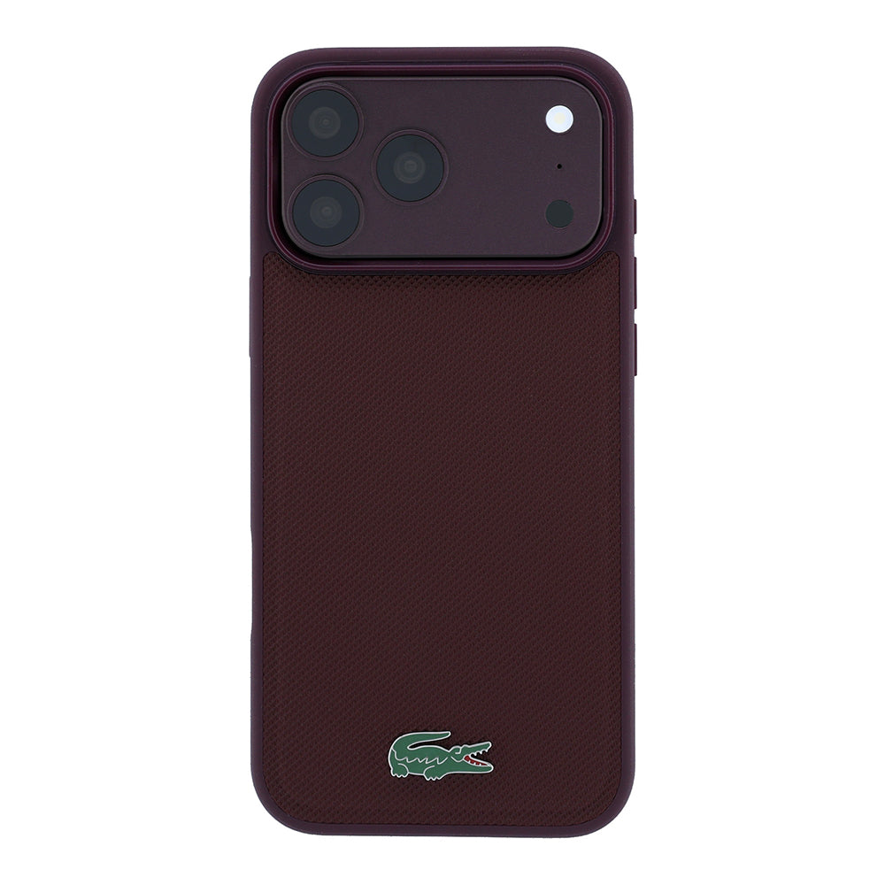 iPhone 18 Pro Kılıf Lacoste Orijinal Lisanslı M-safe Şarj Özellikli PU Pike Desenli Metal Logolu Kılıf