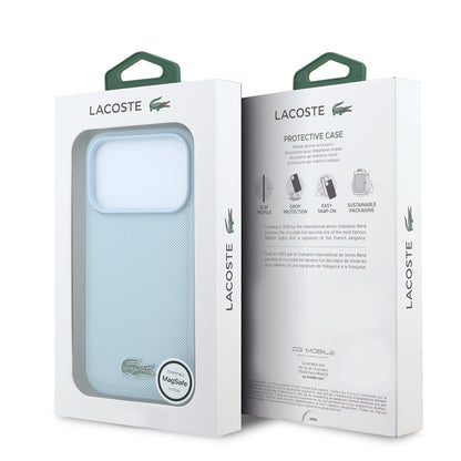 iPhone 18 Pro Kılıf Lacoste Orijinal Lisanslı M-safe Şarj Özellikli PU Pike Desenli Metal Logolu Kılıf