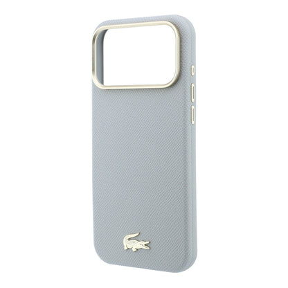 iPhone 18 Pro Kılıf Lacoste Orijinal Lisanslı M-Safe Şarj Özellikli PVC Yarı Pike Desenli Arka Yüzey İkonik Timsah Dokuma Logolu Kılıf