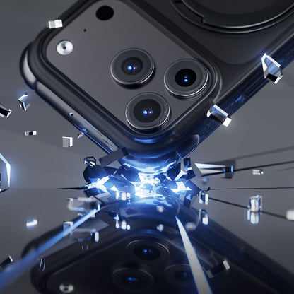 iPhone 18 Pro Kılıf Lenyes Air Bumper Serisi M-safe Şarj Özellikli Airbag Tasarımlı Standlı Kılıf