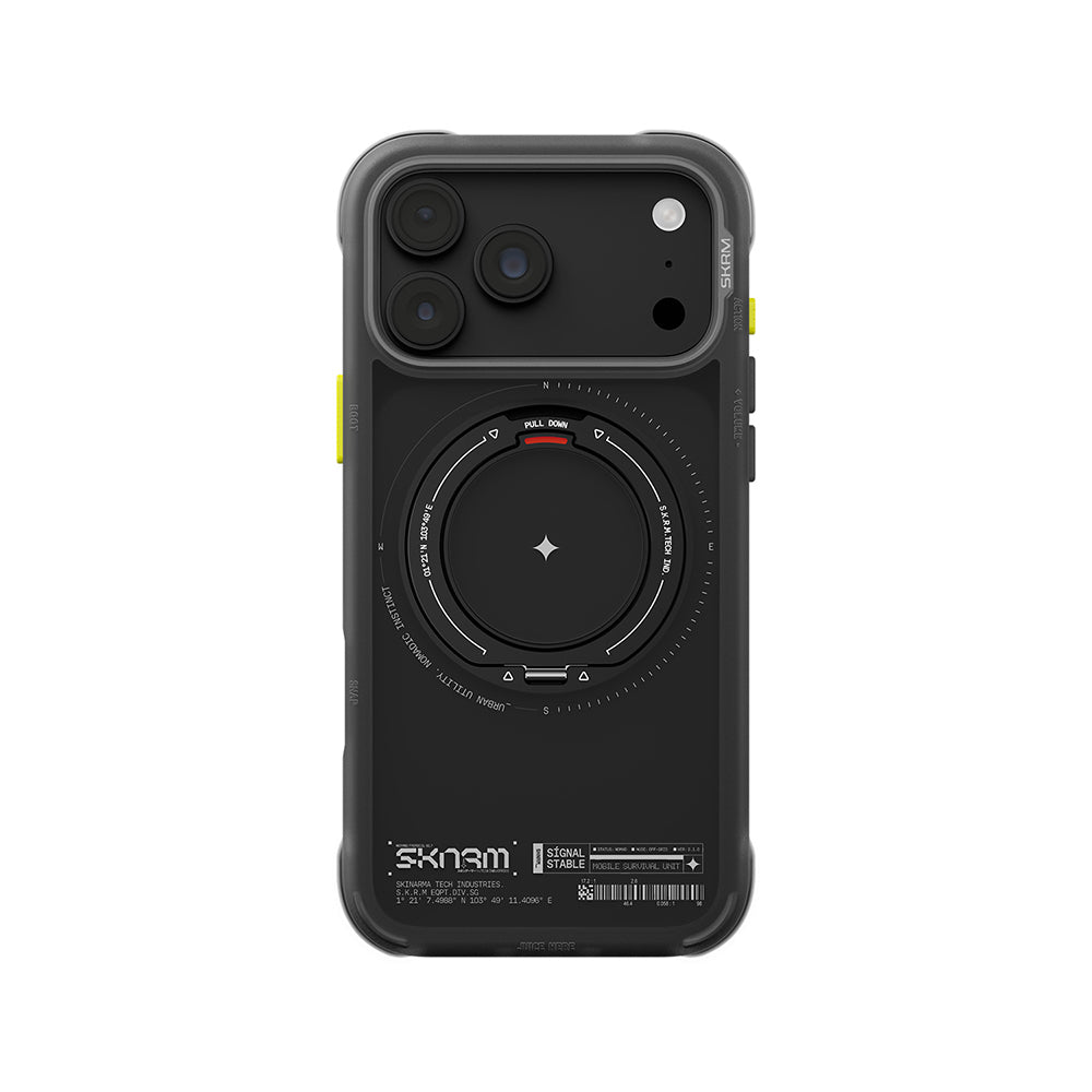iPhone 18 Pro Kılıf M-Safe Şarj Özellikli Airbag Tasarımlı Standlı Skinarma Atlas Kılıf