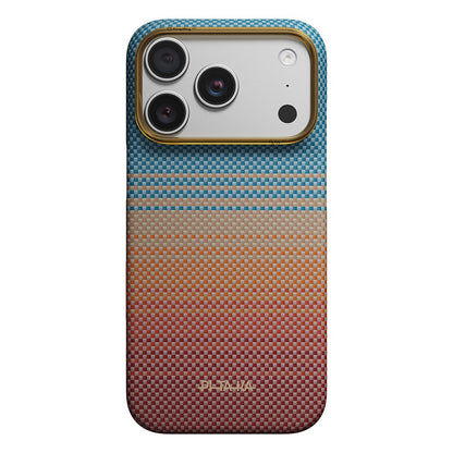 iPhone 18 Pro Kılıf M-safe Şarj Özellikli Aramid Fiber Pitaka Sunset 2.0 California Dream Serisi Kılıf