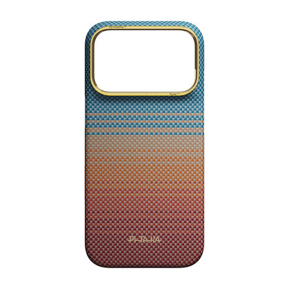 iPhone 18 Pro Kılıf M-safe Şarj Özellikli Aramid Fiber Pitaka Sunset 2.0 California Dream Serisi Kılıf