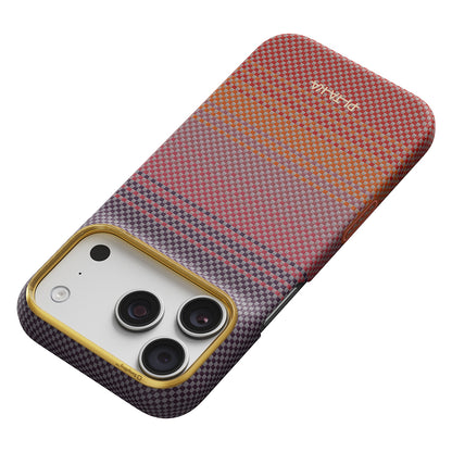 iPhone 18 Pro Kılıf M-safe Şarj Özellikli Aramid Fiber Pitaka Sunset 2.0 California Dream Serisi Kılıf