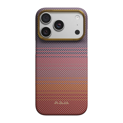 iPhone 18 Pro Kılıf M-safe Şarj Özellikli Aramid Fiber Pitaka Sunset 2.0 California Dream Serisi Kılıf