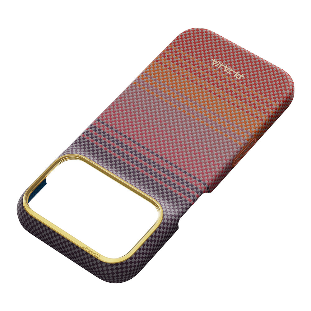 iPhone 18 Pro Kılıf M-safe Şarj Özellikli Aramid Fiber Pitaka Sunset 2.0 California Dream Serisi Kılıf