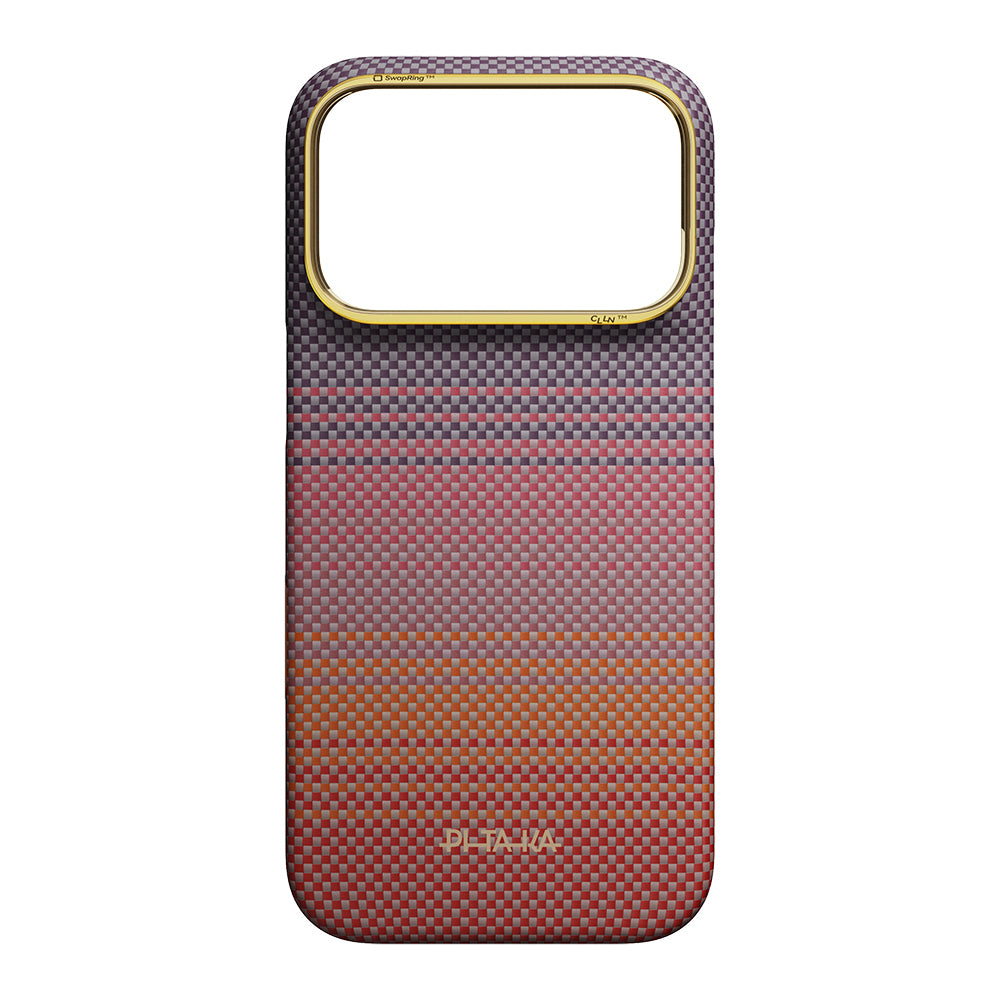 iPhone 18 Pro Kılıf M-safe Şarj Özellikli Aramid Fiber Pitaka Sunset 2.0 California Dream Serisi Kılıf