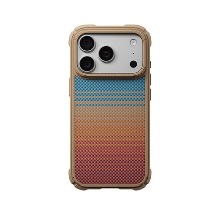 iPhone 18 Pro Kılıf M-safe Şarj Özellikli Aramid Karbon Fiber Pitaka Sunset 2.0 California Dream Serisi Cairn Kılıf