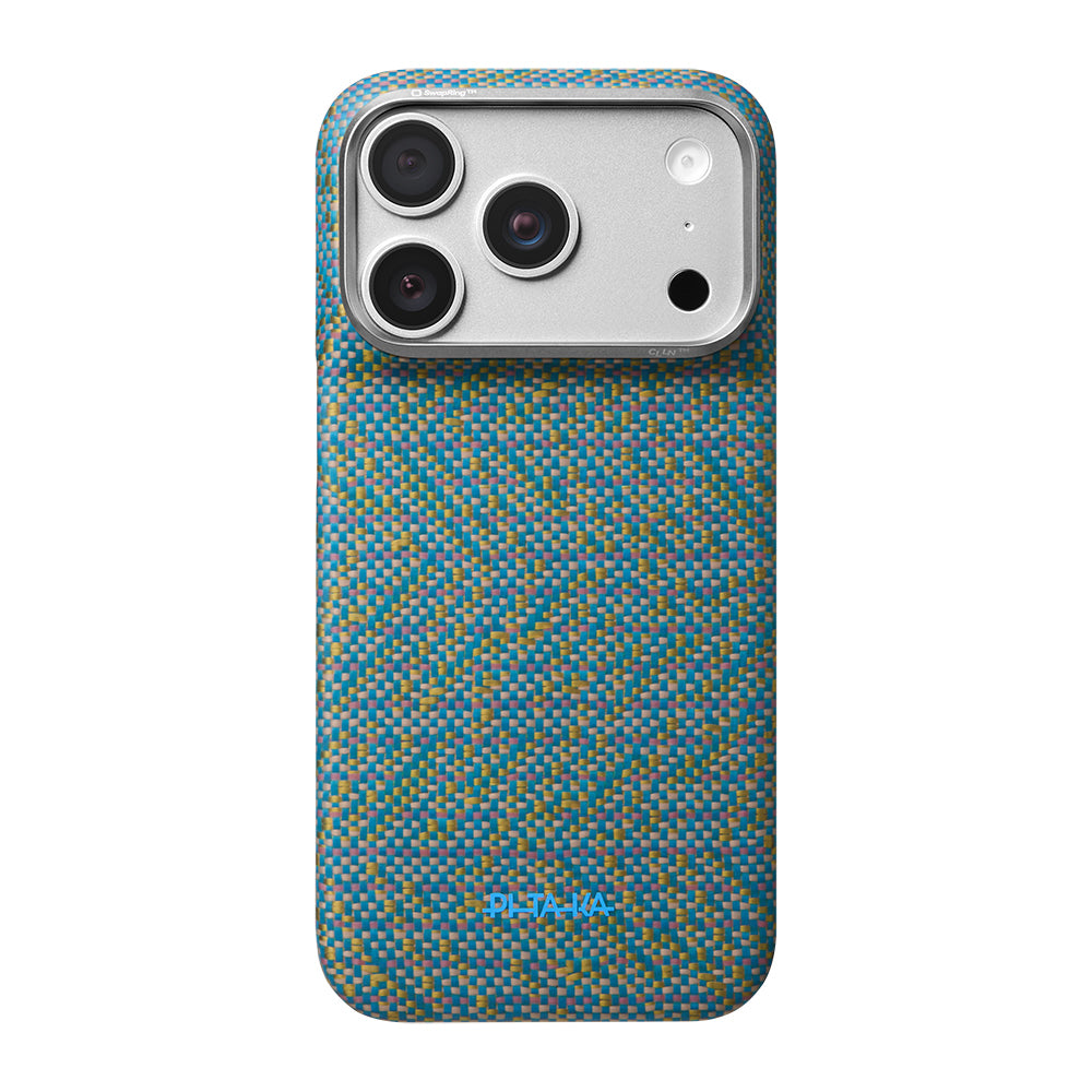 iPhone 18 Pro Kılıf M-safe Şarj Özellikli Aramid Karbon Fiber Pitaka Wind Over Wheat Serisi Kılıf