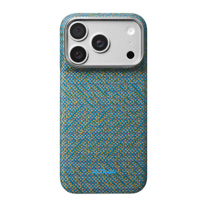 iPhone 18 Pro Kılıf M-safe Şarj Özellikli Aramid Karbon Fiber Pitaka Wind Over Wheat Serisi Kılıf