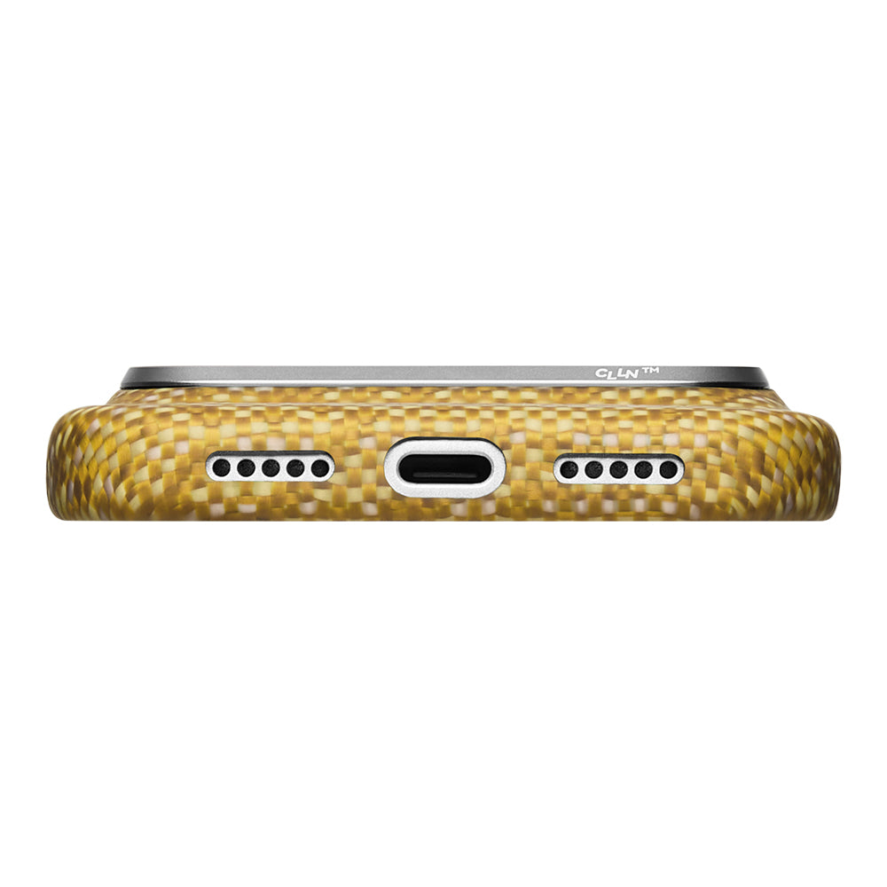 iPhone 18 Pro Kılıf M-safe Şarj Özellikli Aramid Karbon Fiber Pitaka Wind Over Wheat Serisi Kılıf