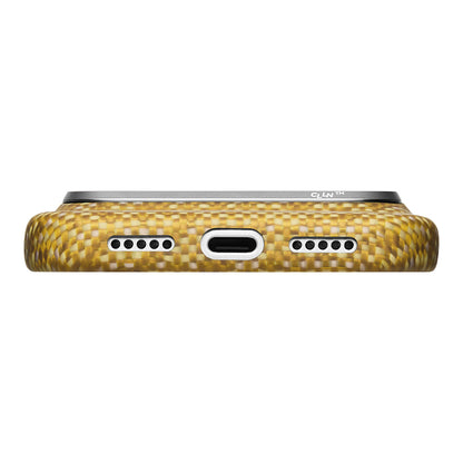 iPhone 18 Pro Kılıf M-safe Şarj Özellikli Aramid Karbon Fiber Pitaka Wind Over Wheat Serisi Kılıf