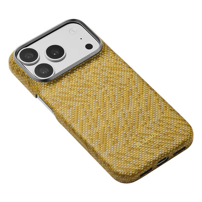 iPhone 18 Pro Kılıf M-safe Şarj Özellikli Aramid Karbon Fiber Pitaka Wind Over Wheat Serisi Kılıf