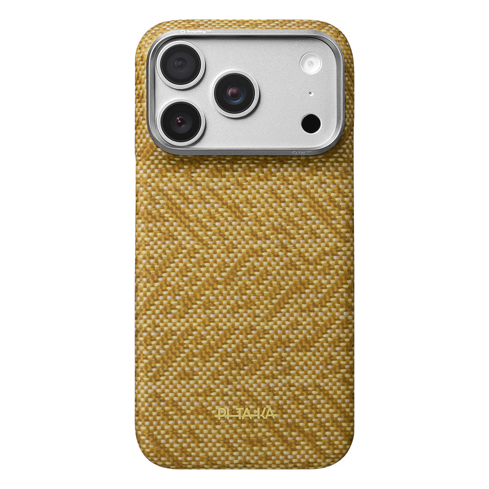 iPhone 18 Pro Kılıf M-safe Şarj Özellikli Aramid Karbon Fiber Pitaka Wind Over Wheat Serisi Kılıf