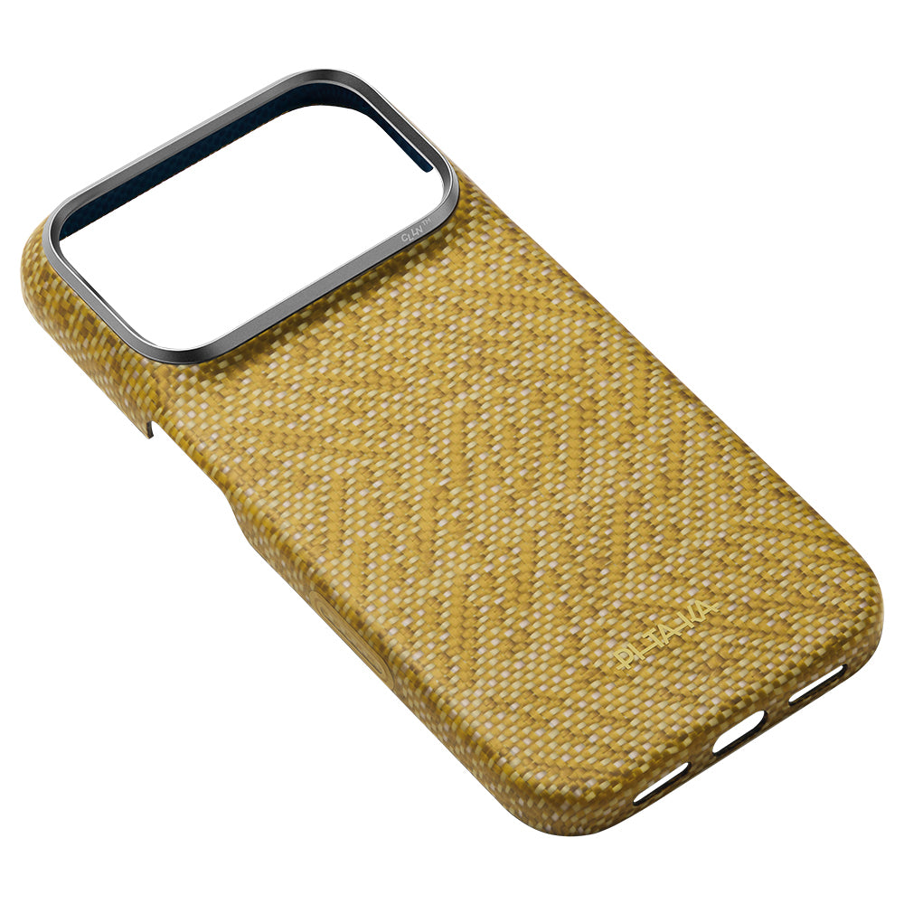 iPhone 18 Pro Kılıf M-safe Şarj Özellikli Aramid Karbon Fiber Pitaka Wind Over Wheat Serisi Kılıf