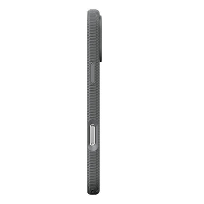 iPhone 18 Pro Kılıf M-Safe Şarj Özellikli Çizgi Desenli Kumaş Dokulu Zore Paris Lorin Kılıf