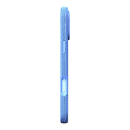 iPhone 18 Pro Kılıf M-Safe Şarj Özellikli Çizgi Desenli Kumaş Dokulu Zore Paris Lorin Kılıf