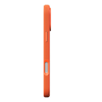 iPhone 18 Pro Kılıf M-Safe Şarj Özellikli Çizgi Desenli Kumaş Dokulu Zore Paris Lorin Kılıf