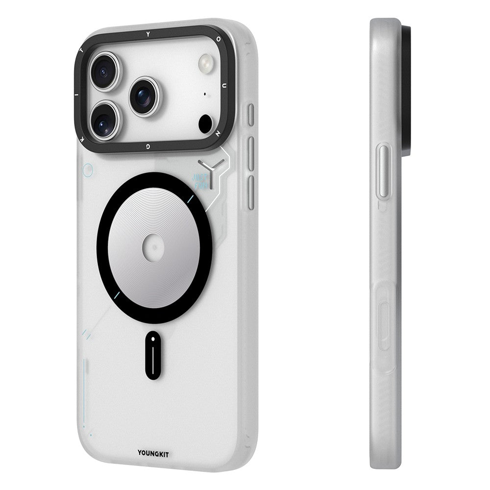 iPhone 18 Pro Kılıf M-safe Şarj Özellikli Disk Desenli Youngkit Disc Battle Kılıf