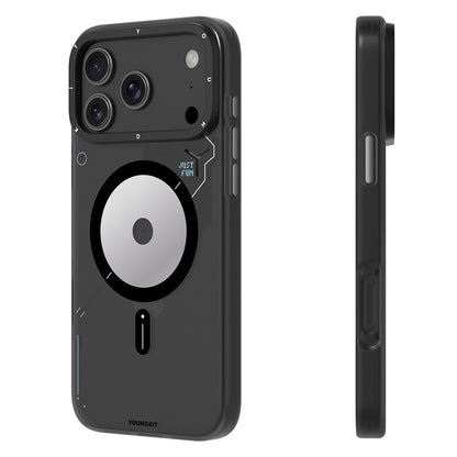 iPhone 18 Pro Kılıf M-safe Şarj Özellikli Disk Desenli Youngkit Disc Battle Kılıf