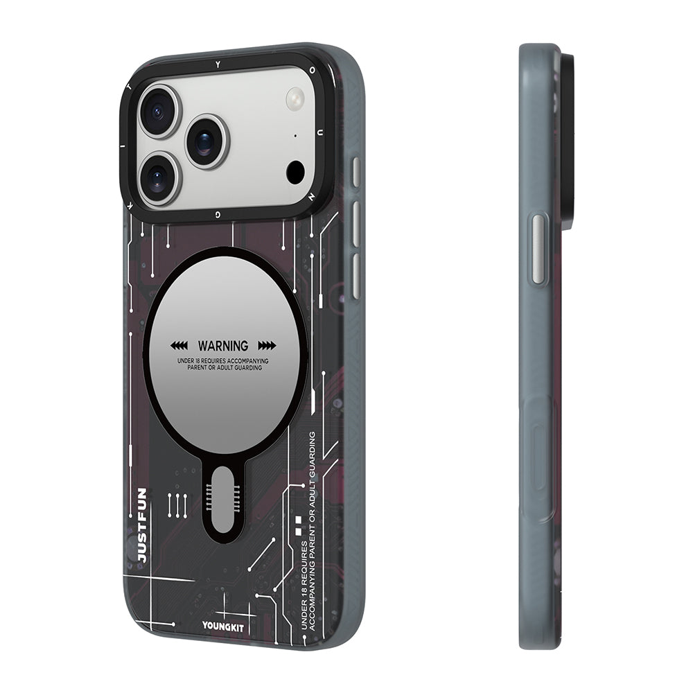 iPhone 18 Pro Kılıf M-safe Şarj Özellikli Kamera Denetim Butonlu Youngkit Technology Serisi Kılıf