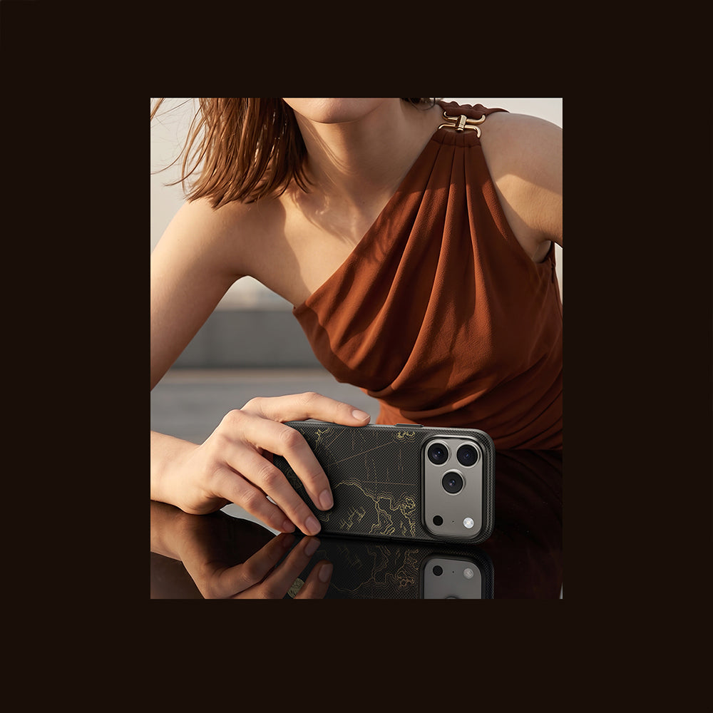 iPhone 18 Pro Kılıf M-safe Şarj Özellikli Karbon Fiber Tasarımlı Benks ArmorEdge Air Navigator Kevlar Kılıf