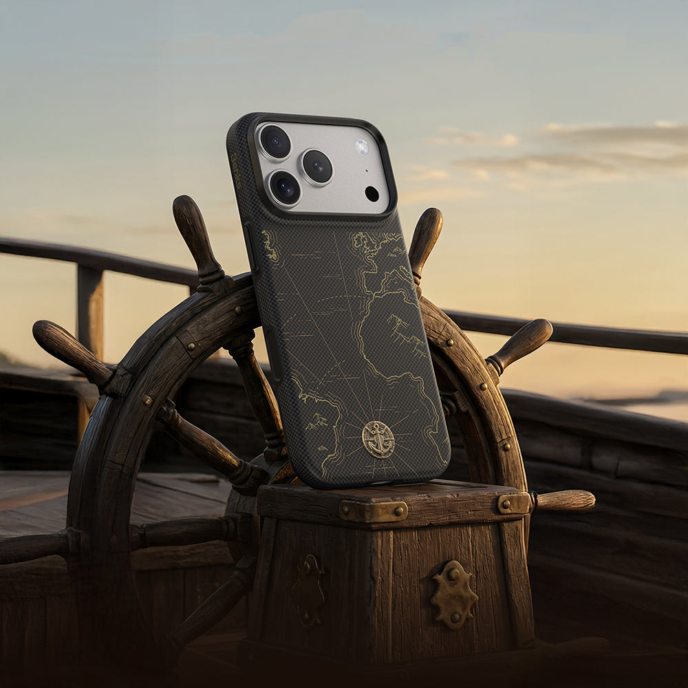 iPhone 18 Pro Kılıf M-safe Şarj Özellikli Karbon Fiber Tasarımlı Benks ArmorEdge Air Navigator Kevlar Kılıf