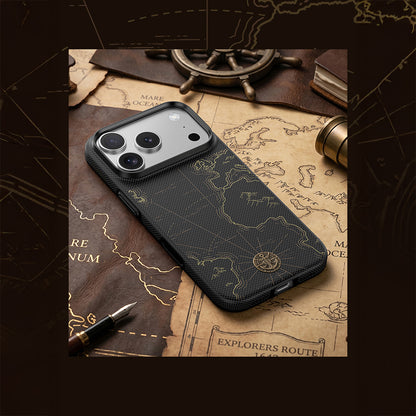 iPhone 18 Pro Kılıf M-safe Şarj Özellikli Karbon Fiber Tasarımlı Benks ArmorEdge Air Navigator Kevlar Kılıf