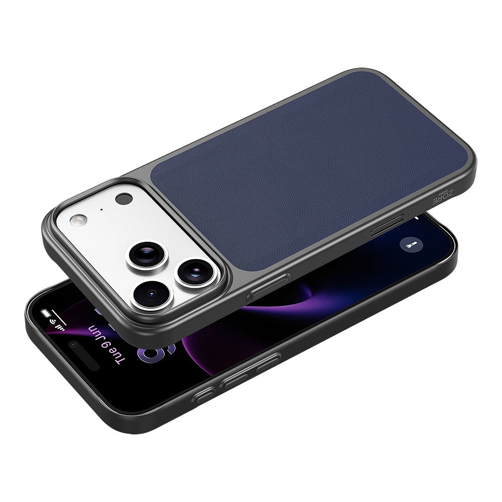 iPhone 18 Pro Kılıf M-Safe Şarj Özellikli PU Zore Paris Trexo Sert PC Kılıf