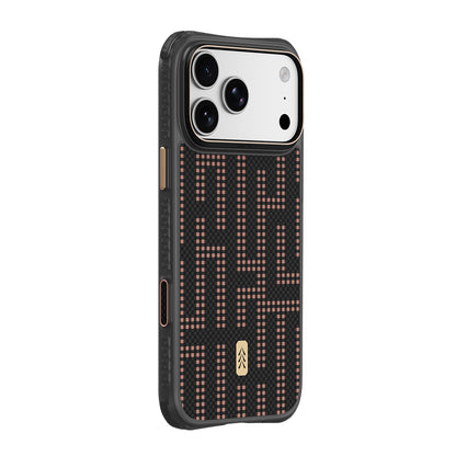 iPhone 18 Pro Kılıf M-safe Şarj Özellikli Raptic Aramid Dual Grid Serisi Karbon Kılıf