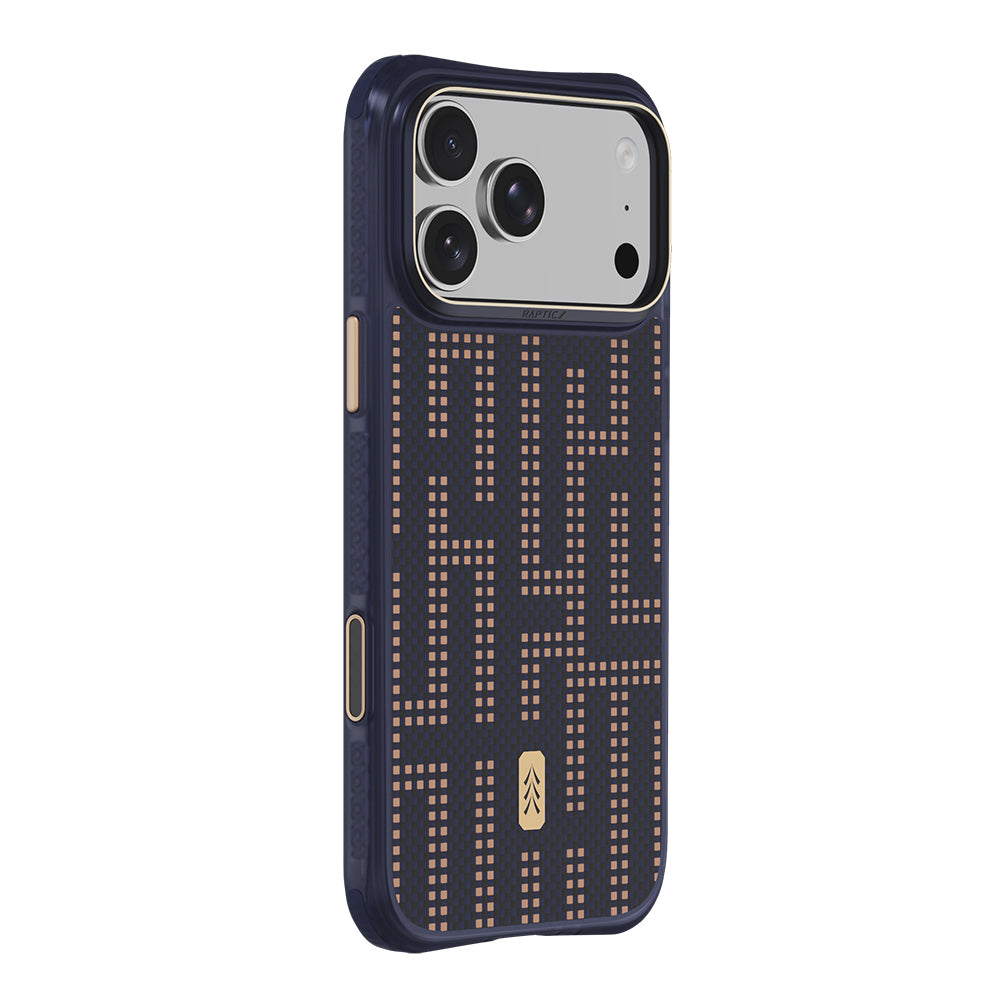 iPhone 18 Pro Kılıf M-safe Şarj Özellikli Raptic Aramid Dual Grid Serisi Karbon Kılıf