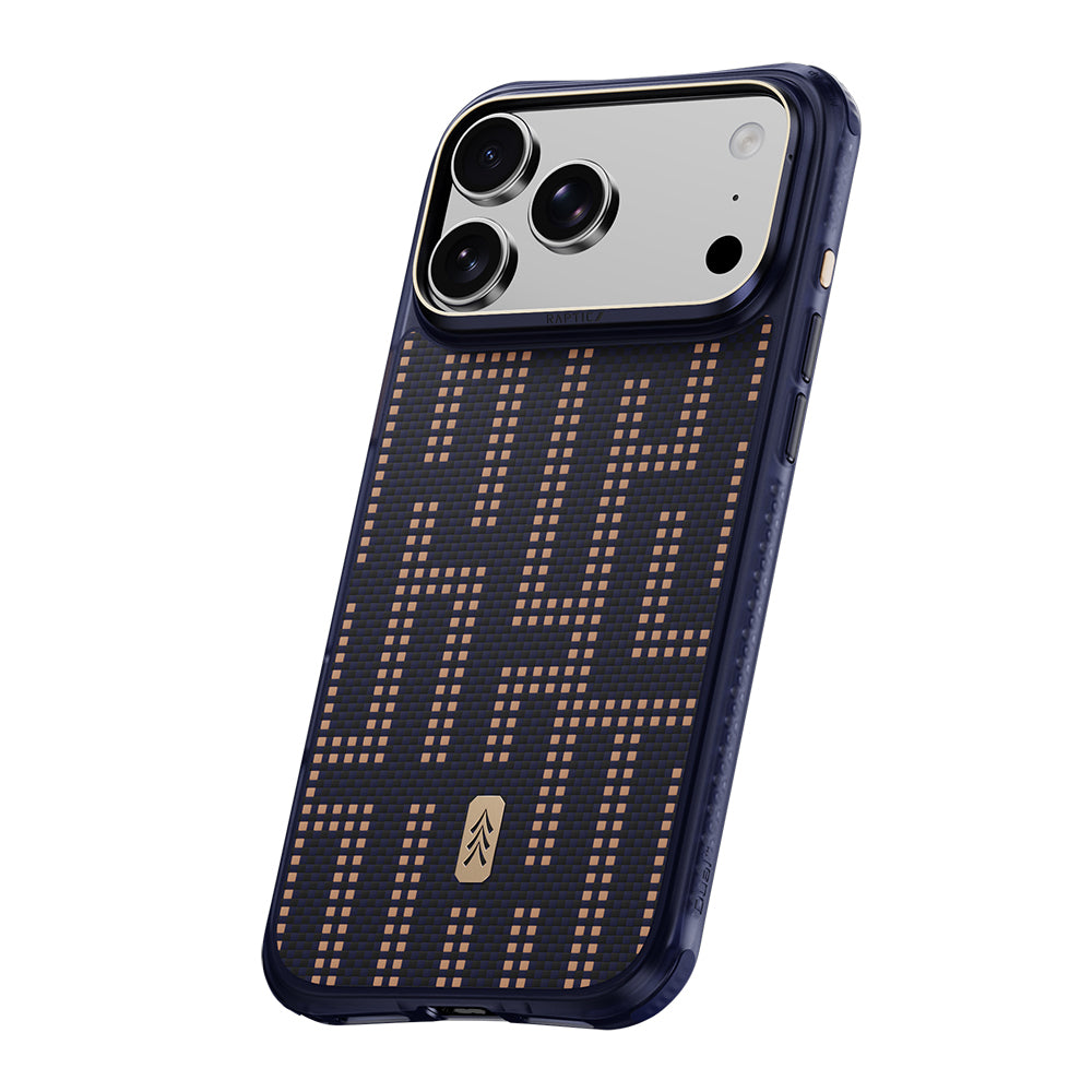 iPhone 18 Pro Kılıf M-safe Şarj Özellikli Raptic Aramid Dual Grid Serisi Karbon Kılıf