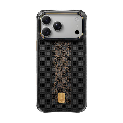 iPhone 18 Pro Kılıf M-safe Şarj Özellikli Raptic Aramid Dual Rise Serisi 24 Ayar Altın Kaplamalı Karbon Kılıf