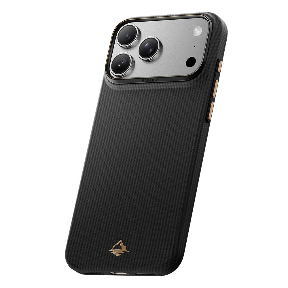 iPhone 18 Pro Kılıf M-safe Şarj Özellikli Raptic Aramid Skin Reynis Serisi Karbon Kılıf