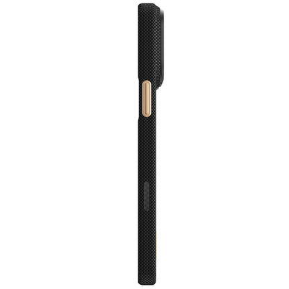 iPhone 18 Pro Kılıf M-safe Şarj Özellikli Raptic Aramid Skin Rise Serisi 24 Ayar Altın Kaplamalı Karbon Kılıf