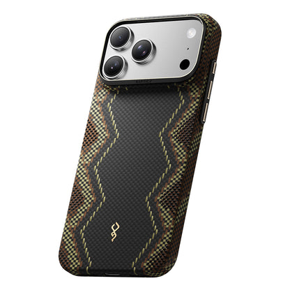 iPhone 18 Pro Kılıf M-safe Şarj Özellikli Raptic Aramid Skin Scepter Serisi Karbon Kılıf