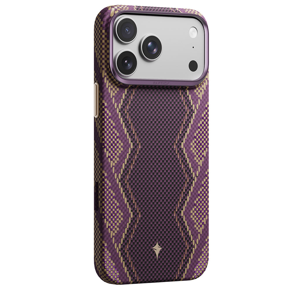 iPhone 18 Pro Kılıf M-safe Şarj Özellikli Raptic Aramid Skin Scepter Serisi Karbon Kılıf
