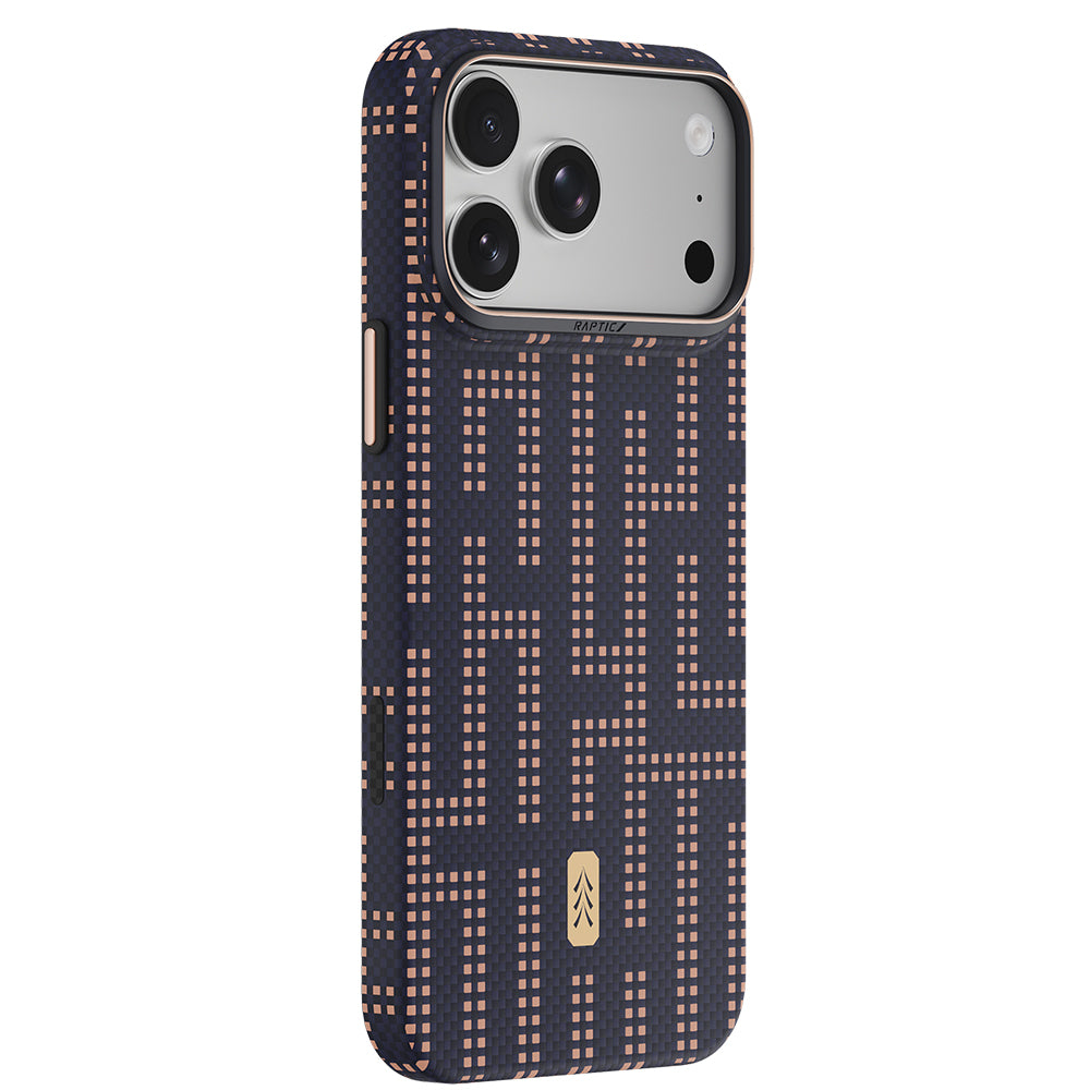iPhone 18 Pro Kılıf M-safe Şarj Özellikli Raptic Aramid Skin Serisi Karbon Kılıf