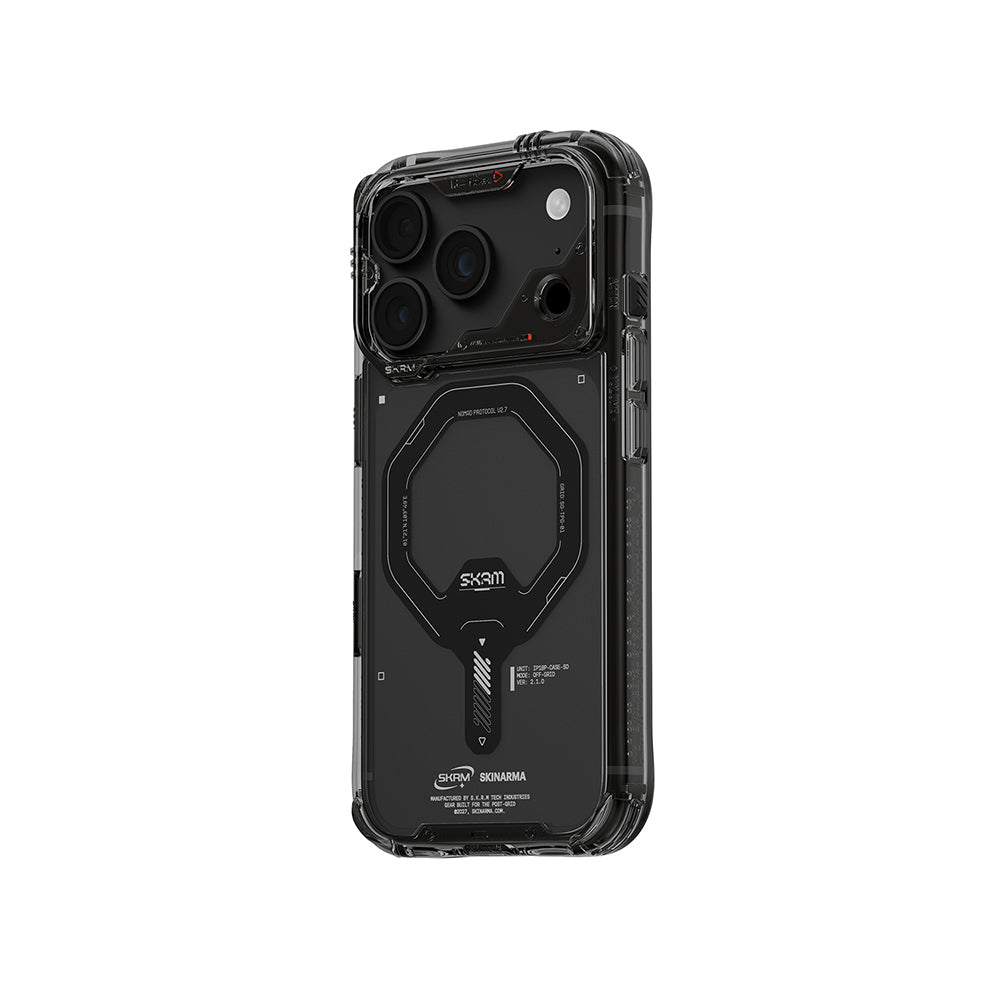 iPhone 18 Pro Kılıf M-safe Şarj Özellikli Şeffaf Airbag Tasarımlı Skinarma Saido Mag-Charge Kılıf
