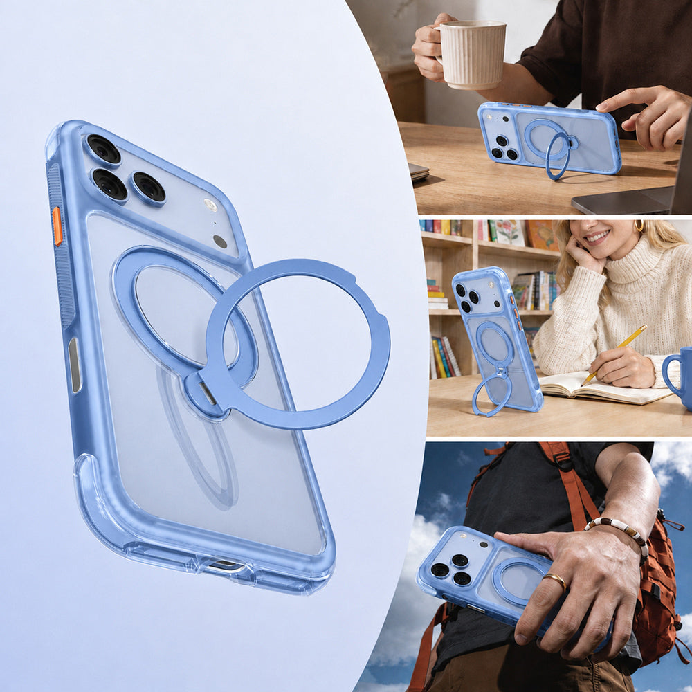 iPhone 18 Pro Kılıf M-safe Şarj Özellikli Standlı Airbag Tasarımlı Mutural Air Shield Serisi Kılıf