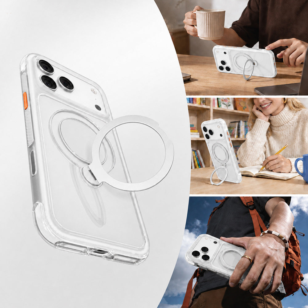 iPhone 18 Pro Kılıf M-safe Şarj Özellikli Standlı Airbag Tasarımlı Mutural Air Shield Serisi Kılıf