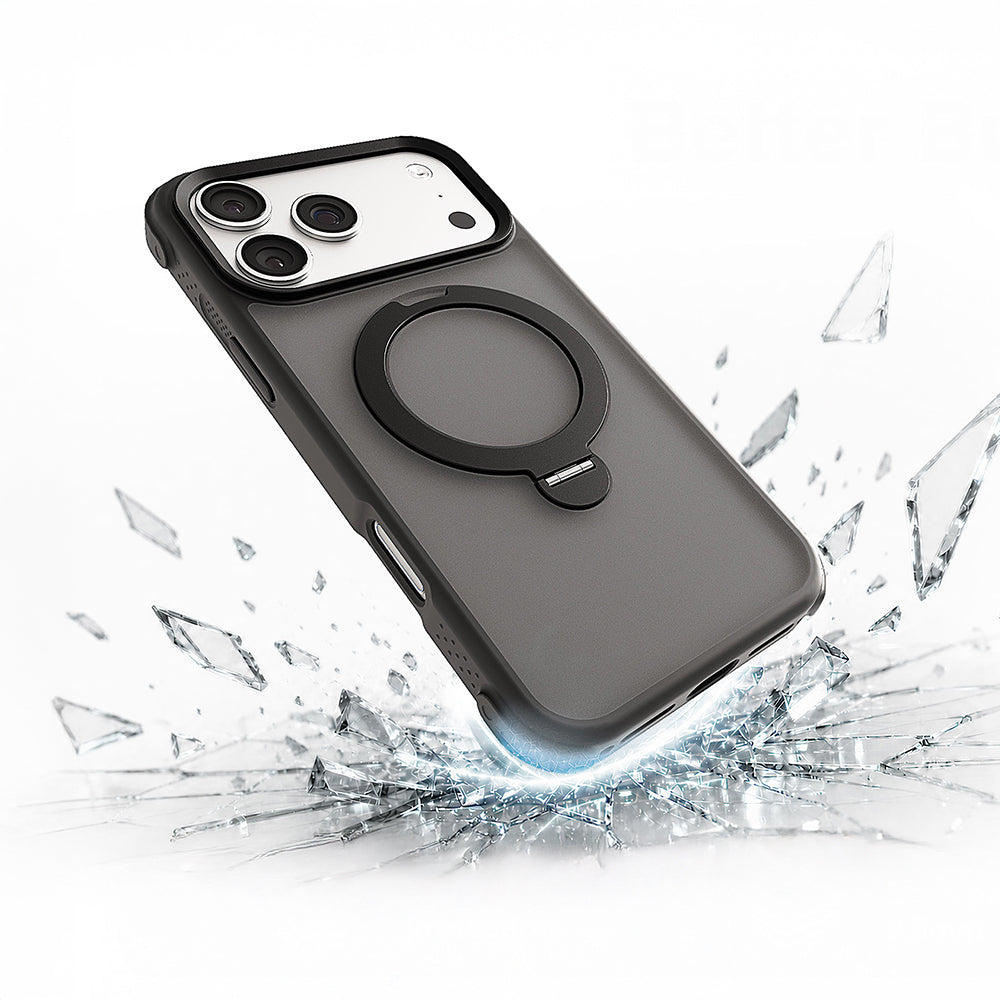 iPhone 18 Pro Kılıf M-safe Şarj Özellikli Standlı Lenyes Eclat Kılıf