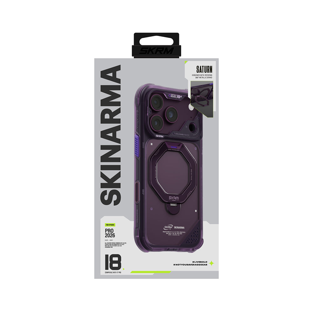iPhone 18 Pro Kılıf M-safe Şarj Özellikli Standlı Skinarma Saturn Kılıf