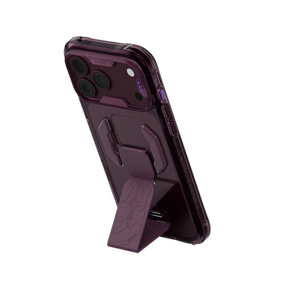 iPhone 18 Pro Kılıf M-safe Şarj Özellikli Teknoloji Desenli Skinarma Helio CE Mag Charge Standlı Kılıf