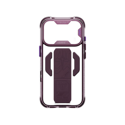 iPhone 18 Pro Kılıf M-safe Şarj Özellikli Teknoloji Desenli Skinarma Helio CE Mag Charge Standlı Kılıf