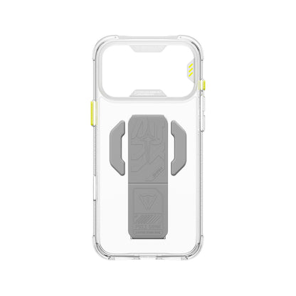 iPhone 18 Pro Kılıf M-safe Şarj Özellikli Teknoloji Desenli Skinarma Helio CE Mag Charge Standlı Kılıf