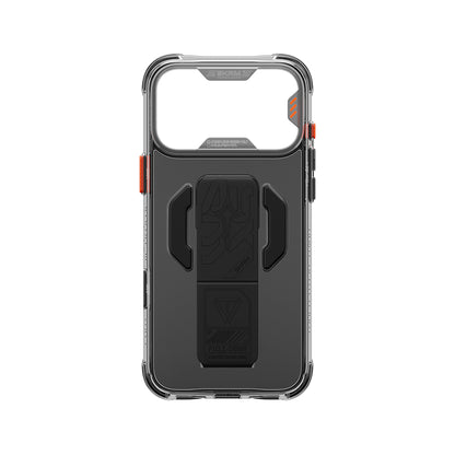 iPhone 18 Pro Kılıf M-safe Şarj Özellikli Teknoloji Desenli Skinarma Helio CE Mag Charge Standlı Kılıf