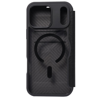 iPhone 18 Pro Kılıf M-safe Şarj Özellikli Vegan Deri Tasarımlı Şeffaf Arka Yüzey Kartlıklı Raptic Urban Folio Serisi Kılıf