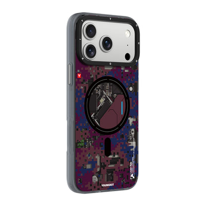 iPhone 18 Pro Kılıf M-Safe Şarj Özellikli Youngkit Camouflage Sykell Serisi Kılıf