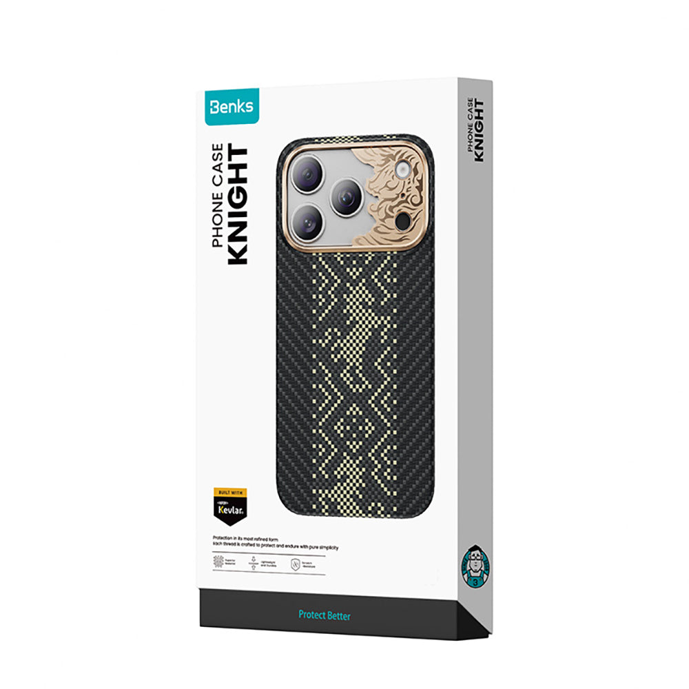 iPhone 18 Pro Kılıf M-safe Şarj Özellikli Yükseltilmiş Kamera Çerçeveli Benks ArmorAir Knight Serisi C1 Kevlar Kılıf